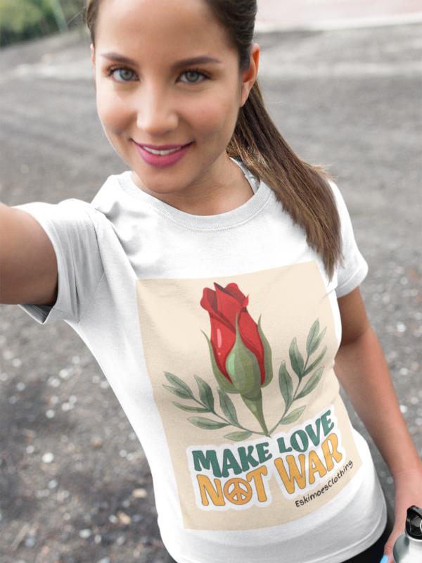 Artistic Make Love Not War Shirt (Women) - Image 5