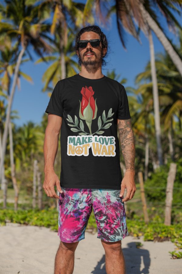 Artistic Make Love Not War Shirt (Men) - Image 7