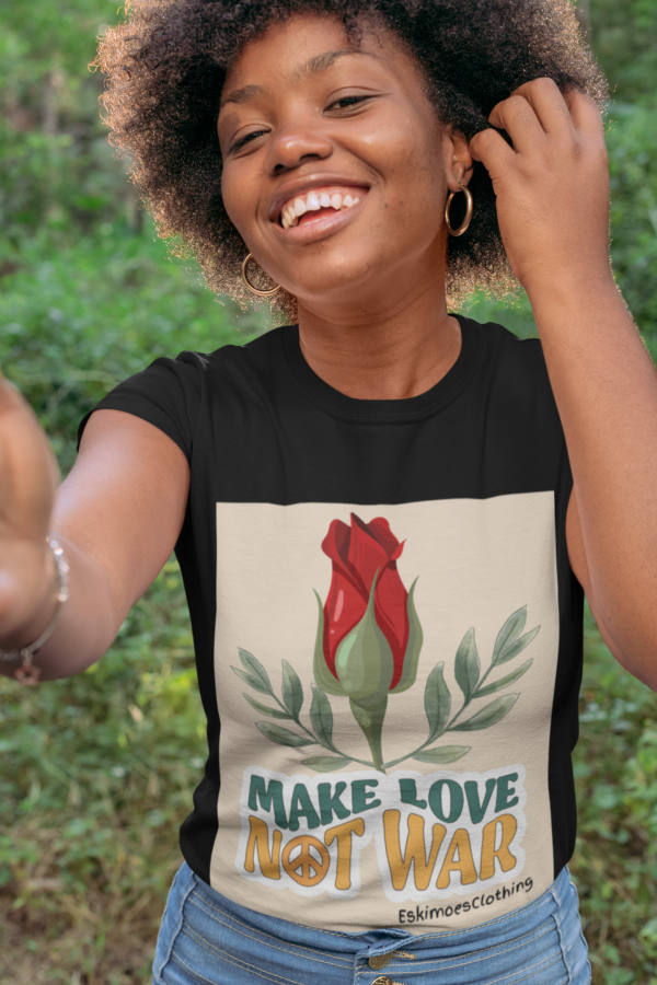 Artistic Make Love Not War Shirt (Women) - Image 3